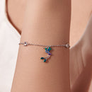 925 Sterling Silver Enamel Pavé CZ White Gold Bracelet for Women 15+6cm