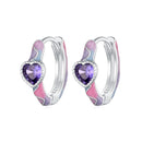 925 Sterling Silver Enamel Pavé Setting CZ Earrings for Women