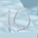 925 Sterling Silver Earrings for Women - 2.9x0.2cm, Plated White Gold, Style L