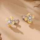 925 Sterling Silver White 0.85x0.85cm Nacre Synthetic Pearl CZ Earrings for Women