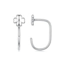 S925 Silver Brass and White Gold Plated 1.4cm Earrings for Women