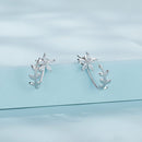 925 Sterling Silver Plated Platinum Earrings with CZ