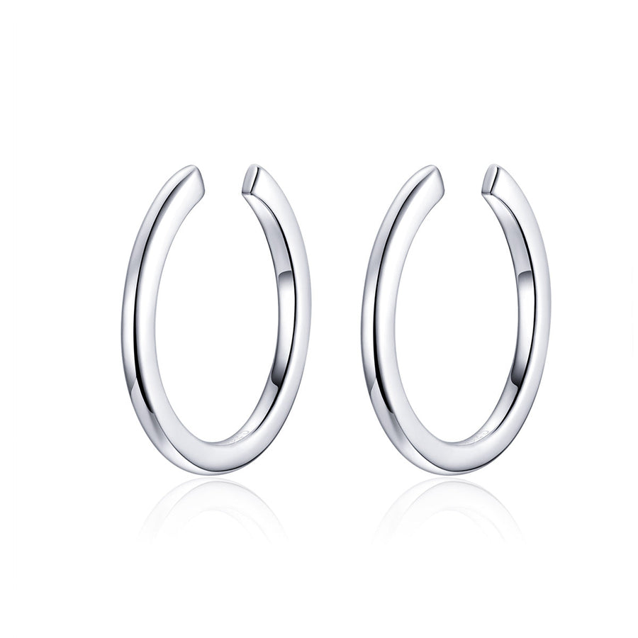 925 Sterling Silver Earrings with Platinum Plating, 1.3cm for Women