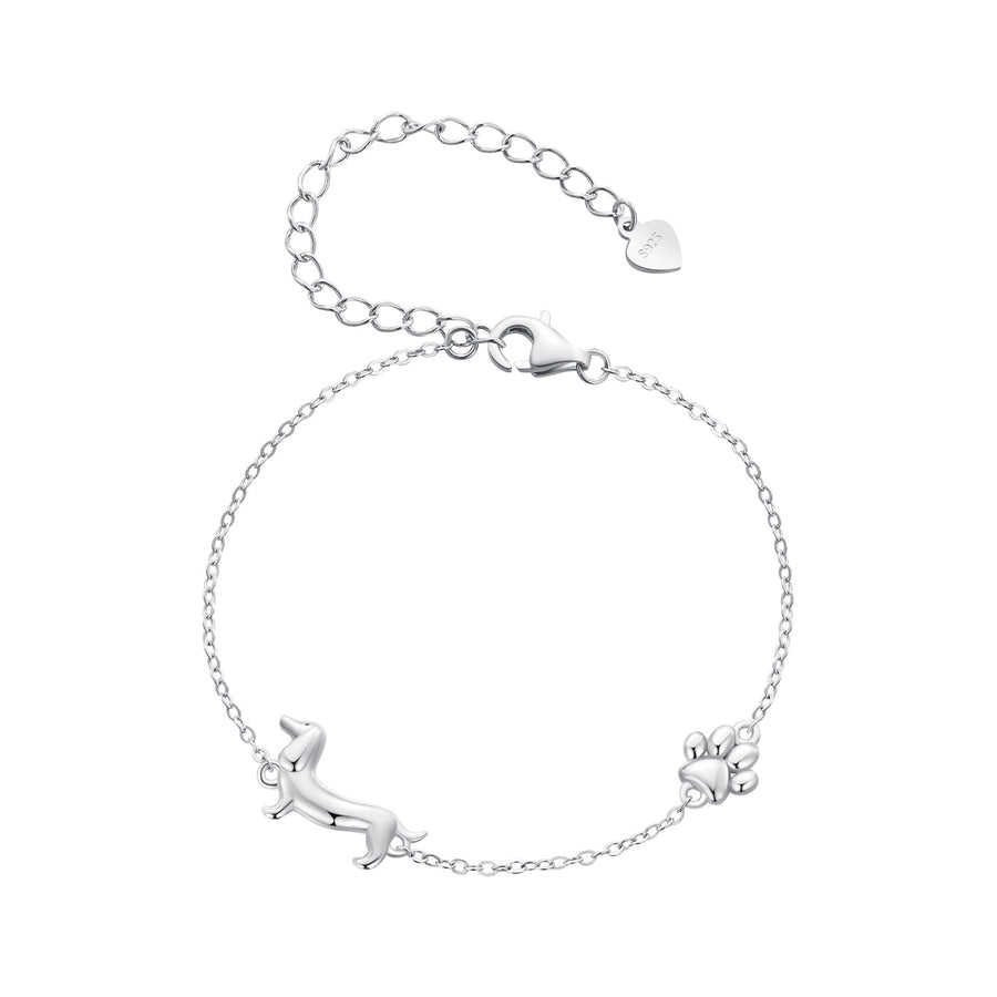 925 Sterling Silver Plated Platinum 150mm+60mm Bracelet for Women