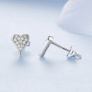 925 Sterling Silver White Gold Plated Pavé CZ Earrings