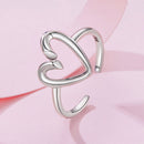 925 Sterling Silver Oxidized Silver Heart Ring for Women