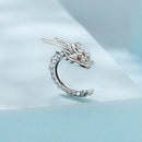 925 Sterling Silver CZ Oxidized Earrings 0.5*1.3cm for Women