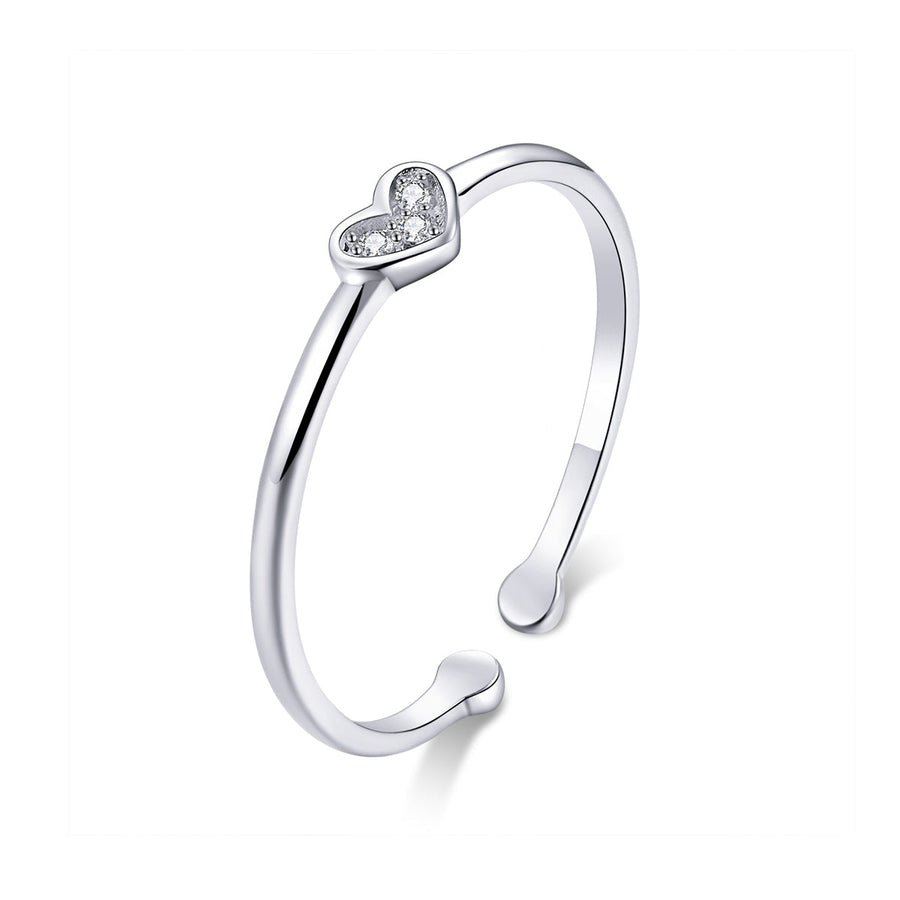 925 Sterling Silver Plated Platinum Pavé Setting CZ Ring