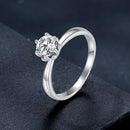 925 Sterling Silver Plated Moissanite Ring Size 6