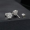 925 Sterling Silver Moissanite Earring 0.7cm White Gold Plated for Women