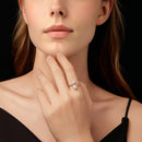 925 Sterling Silver Moissanite 0.5 Carat Freshwater Pearl Ring Size E for Women