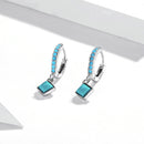 S925 Sterling Silver Turquoise Earrings - 2.1*0.7cm for Women