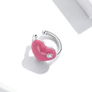 925 Sterling Silver Earrings with Pavé CZ & Enamel, 1.0*1.3cm, for Women