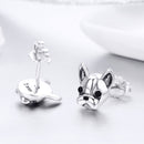 925 Sterling Silver Oxidized Enamel Earrings for Women 1*1cm