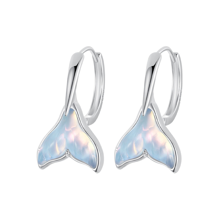 925 Sterling Silver Transparent Glass Earrings for Women
