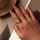 925 Sterling Silver Platinum Plated Pavé Set CZ Ring for Women