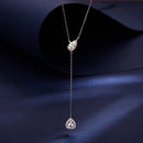 925 Sterling Silver Moissanite Necklace with 3 Stone Sizes for Women