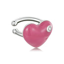 925 Sterling Silver Earrings with Pavé CZ & Enamel, 1.0*1.3cm, for Women