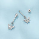 925 Sterling Silver White Gold Plated Earrings with CZ