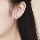 925 Sterling Silver Earrings with Pavé Setting and Oxidized Finish for Women