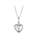 925 Sterling Silver Plated White Gold Necklace 40+5cm with 1.8*1.0cm Pendant for Women