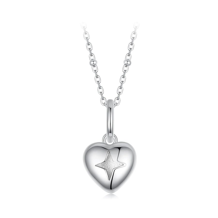 925 Sterling Silver Plated White Gold Necklace 40+5cm with 1.8*1.0cm Pendant for Women