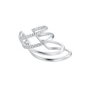925 Sterling Silver Earrings with CZ and White Gold Plating
