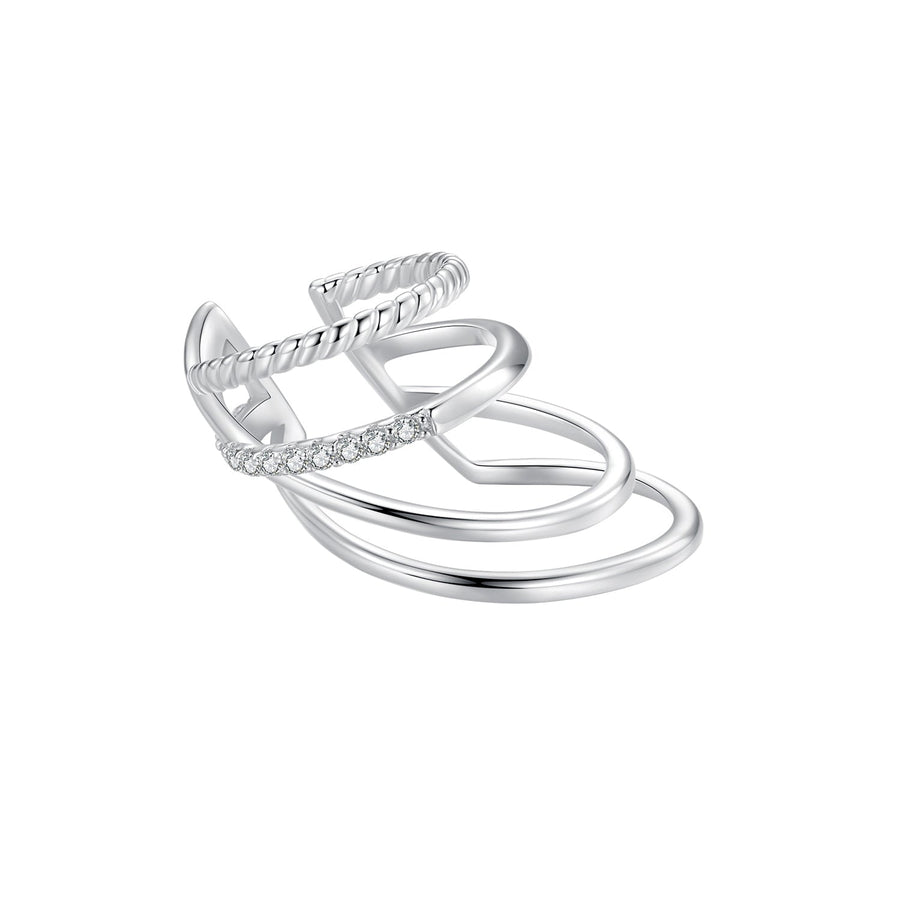 925 Sterling Silver Earrings with CZ and White Gold Plating
