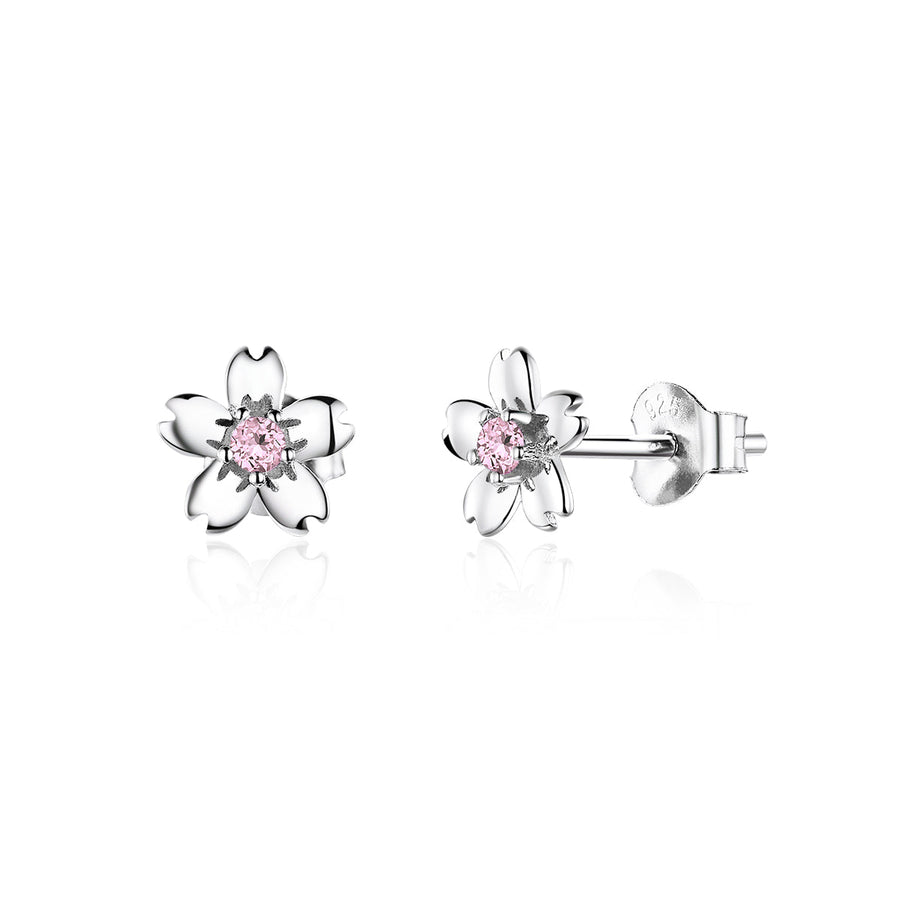 925 Sterling Silver Earrings with CZ in Pavé Setting