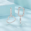 925 Sterling Silver Earrings with Love Pendant for Women