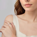 925 Sterling Silver Transparent Glass Ring for Women