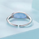 925 Sterling Silver & White Gold Luminous Stone Ring for Women