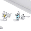 925 Sterling Silver Ladybird Earrings with Pavé Set CZ, 0.7cm for Women