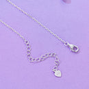 925 Sterling Silver Necklace with Pavé CZ & Transparent Glass Pendant for Women