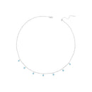 925 Sterling Silver Necklace with Synthetic Turquoise in White Gold, Adjustable 450mm for Women