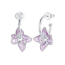 925 Sterling Silver Enamel White Gold Plated Earrings Size 20*14mm