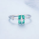 925 Sterling Silver 1.40mm Width CZ & Glass Ring Size 6 for Women
