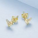 925 Sterling Silver Earrings with Pavé Setting CZ in Gold Plated
