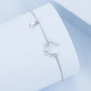 925 Sterling Silver CZ Bracelet with White Gold Plating, 150mm Length for Women