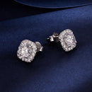 925 Sterling Silver Moissanite 1.0cm Earrings with Pavé Setting for Women