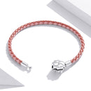 925 Sterling Silver Oxidized Leather Bracelet 17cm for Men