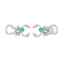 925 Sterling Silver Earrings with Pavé Setting CZ and Oxidized Finish for Women