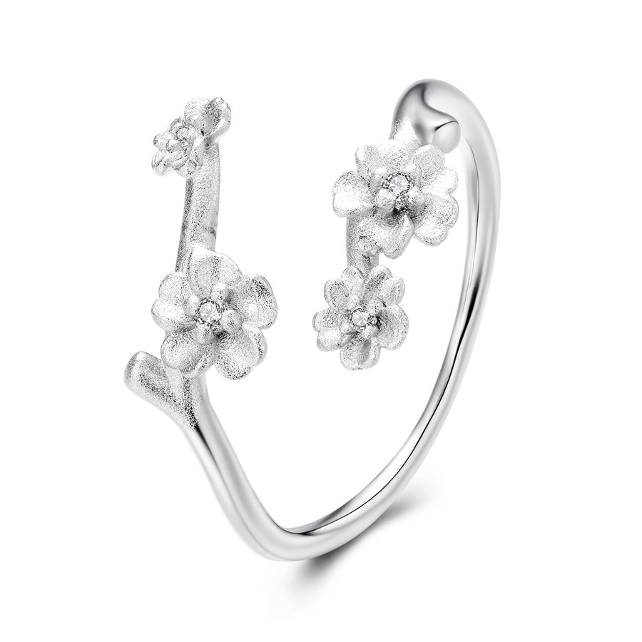 925 Sterling Silver Plated White Gold Ring for Women