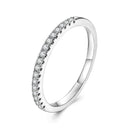 925 Sterling Silver 0.01ct Moissanite Ring in Size 8A