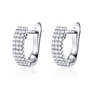 925 Sterling Silver Earrings with Pavé Setting CZ 1.3*0.4cm