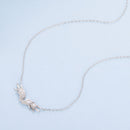 925 Sterling Silver Plated 40+5cm White Gold Necklace for Women