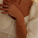 925 Sterling Silver 5mm Moissanite & 3mm Moissanite Bracelet for Women