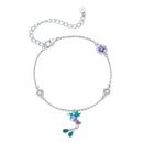 925 Sterling Silver Enamel Pavé CZ White Gold Bracelet for Women 15+6cm