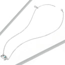 925 Sterling Silver Opal Necklace with CZ and Platinum Plating, Adjustable Length 45cm, Women’s Jewelry