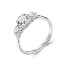925 Sterling Silver Moissanite 6.5mm 1ct Ring, Size E for Women